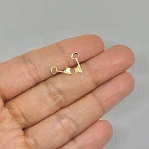 14K GOLD EARRINGS KEY STUDS Womens Jewelry